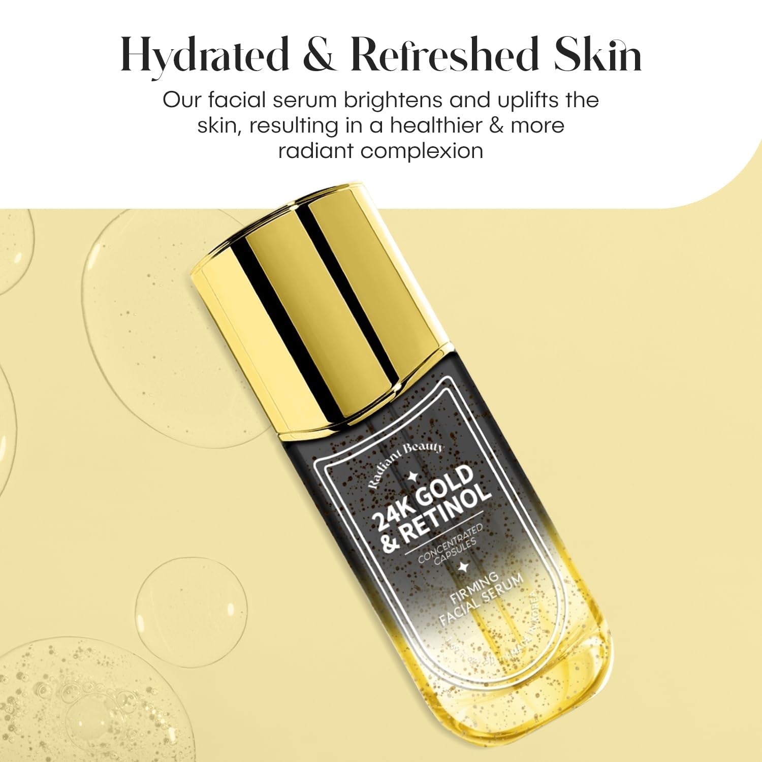 24K Gold &amp; Retinol Firming Serum - Moisturizing, &amp; Protecting - Reduces Dark Spots &amp; Wrinkles - Dermatologist Tested, Korean Skin Care - 1.69 FL.OZ. by Korean Skin Care