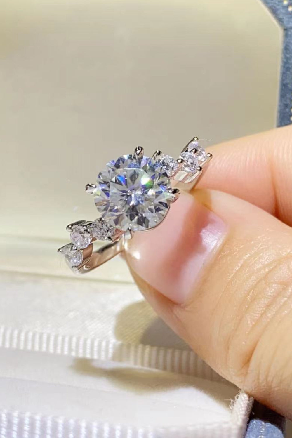 2 Carat Brilliant Round Cut Sparkala™ Platinum Over Pure Sterling Silver Ring by Sparkala