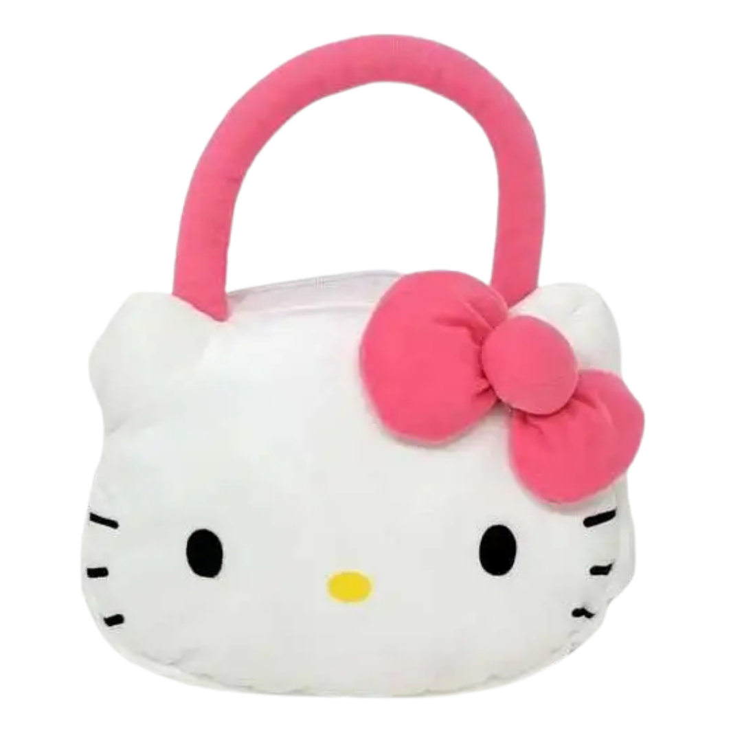 Sanrio Hello Kitty Plush Face Handbag Tote (White/Pink) by Farmacias Savia