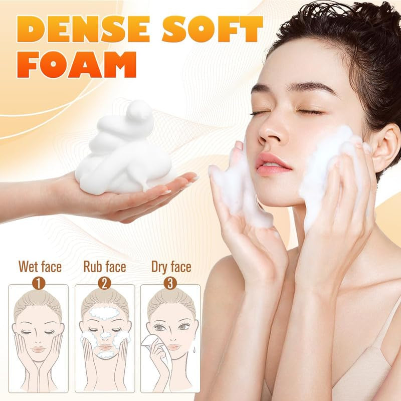1Pcs Turmeric Facial Cleanser,Urmeric Facial Cleanser，Turmeric Foaming Cleanser,Deep Cleansing of Facial Skin， Turmeric Foaming Cleanser for All Skin by Korean Skin Care