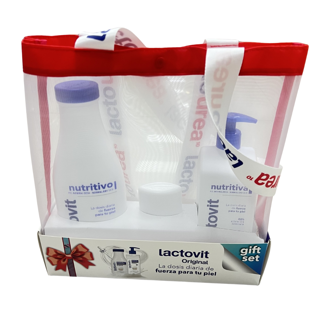Lactovit Transparent Travel Set with Body Wash, Lotion &amp; Deodorant Stick by Farmacias Savia