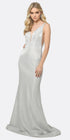 Juliet 695 Glitter Sheath Dress Floor Length Deep-V Neckline by DiscountDressShop