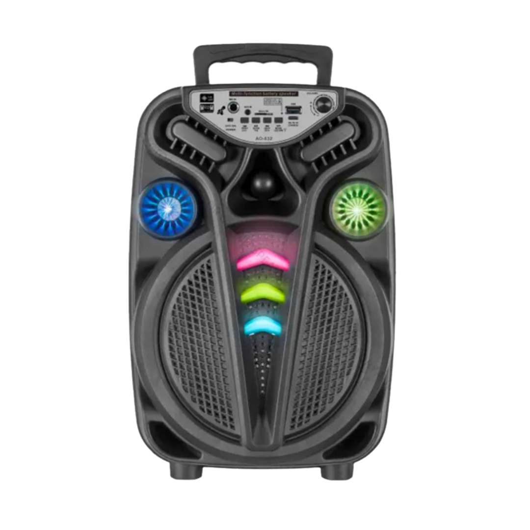 AO-811 8-Inch Portable Bluetooth Speaker with LED Lights by Farmacias Savia