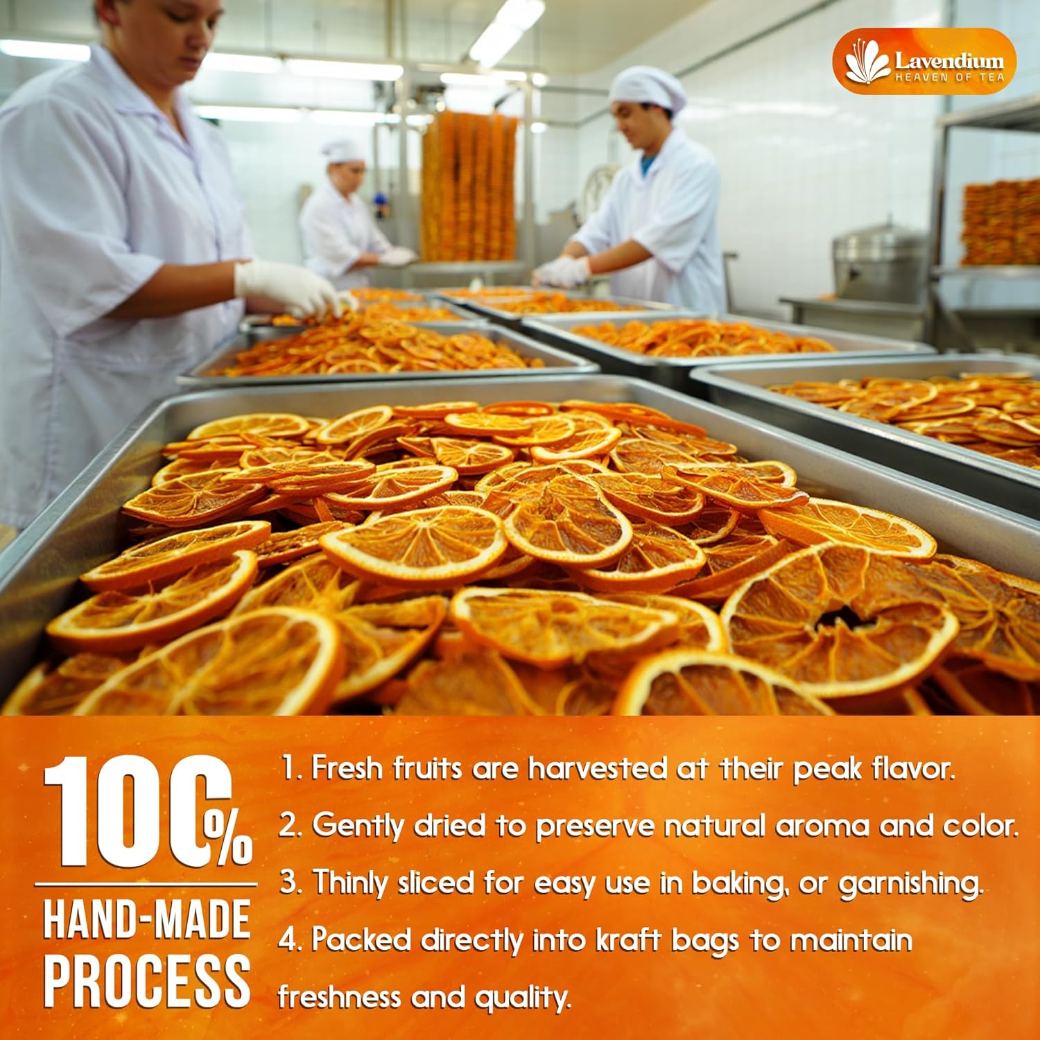 Premium Dried Orange Slices 6oz – Natural Dehydrated Citrus Wheels for Tea, Cocktails, Baking, Holiday Decorations, Potpourri, and Crafts. by FreshDrinkUS - Natural and Premium Herbal Tea
