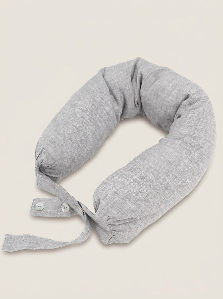 Linen Adjustable Neck Support Travel Pillow by LINTICO