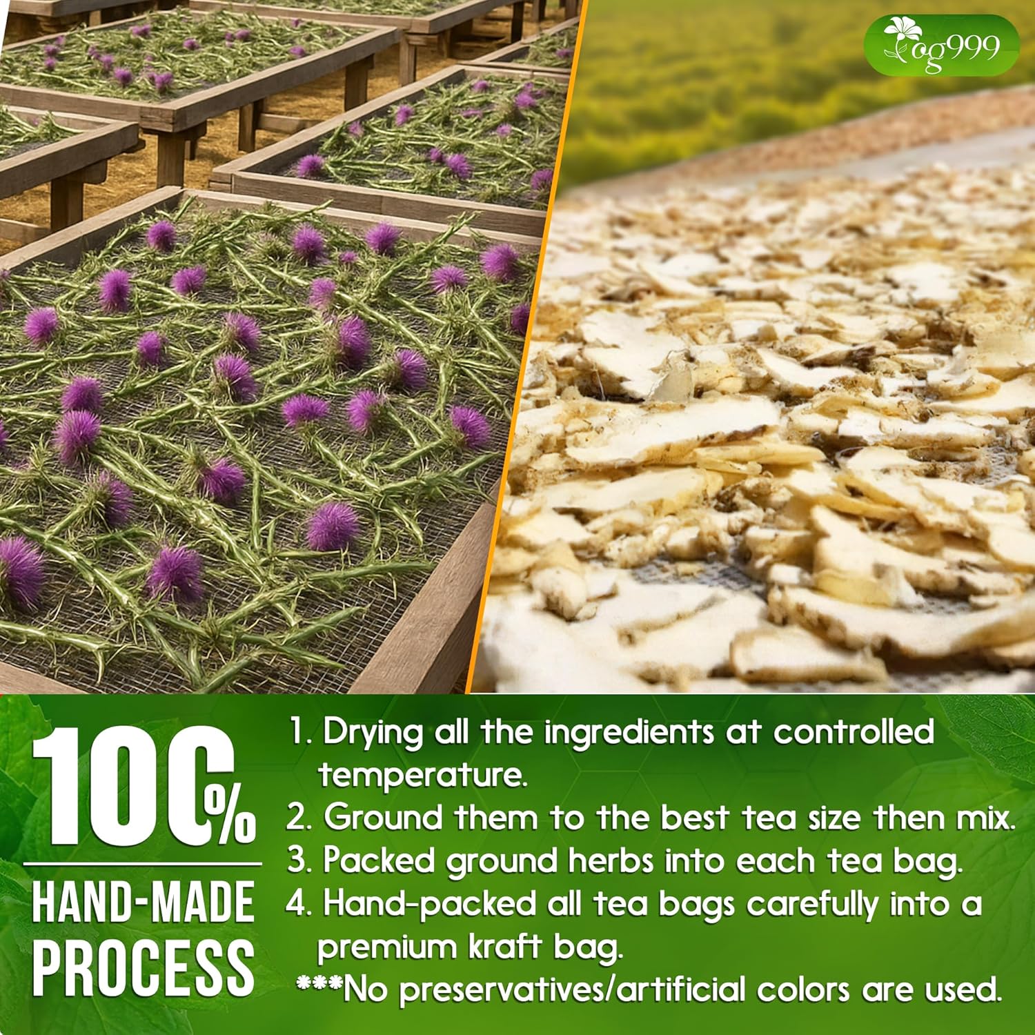 Premium Stomach &amp; Liver Herbal Tea | Milk Thistle Seed, Ginger, Fennel, Peppermint &amp; Licorice by FreshDrinkUS - Natural and Premium Herbal Tea