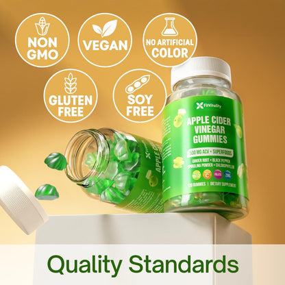 Premium Apple Cider Vinegar (ACV) Gummies, Formulated with Vitamin B12, Zinc, Ginger &amp; Vitamin C by FreshDrinkUS - Natural and Premium Herbal Tea