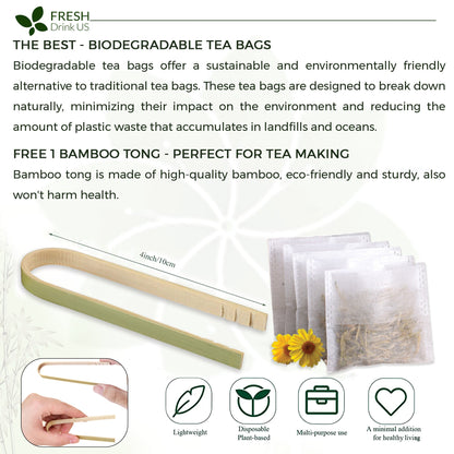 Dandelion Root Tea Bags, 100% Natural &amp; Pure from Dandelion Root, Eco-Conscious Tea Bags, Dandelion Root Herbal Tea. Dandelion Root Tea. No Sugar, No Caffeine, No Gluten, Vegan. by FreshDrinkUS - Natural and Premium Herbal Tea