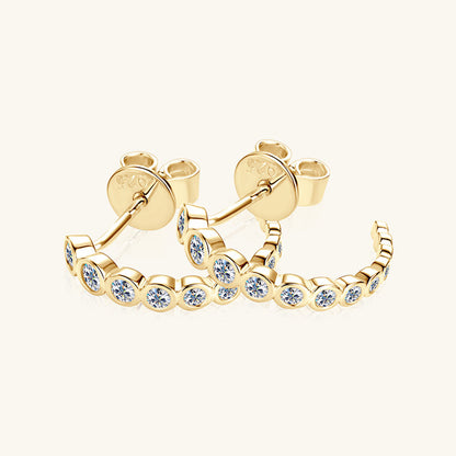 Inlaid Sparkala™ Pure Sterling Silver C-Hoop Earrings by Sparkala