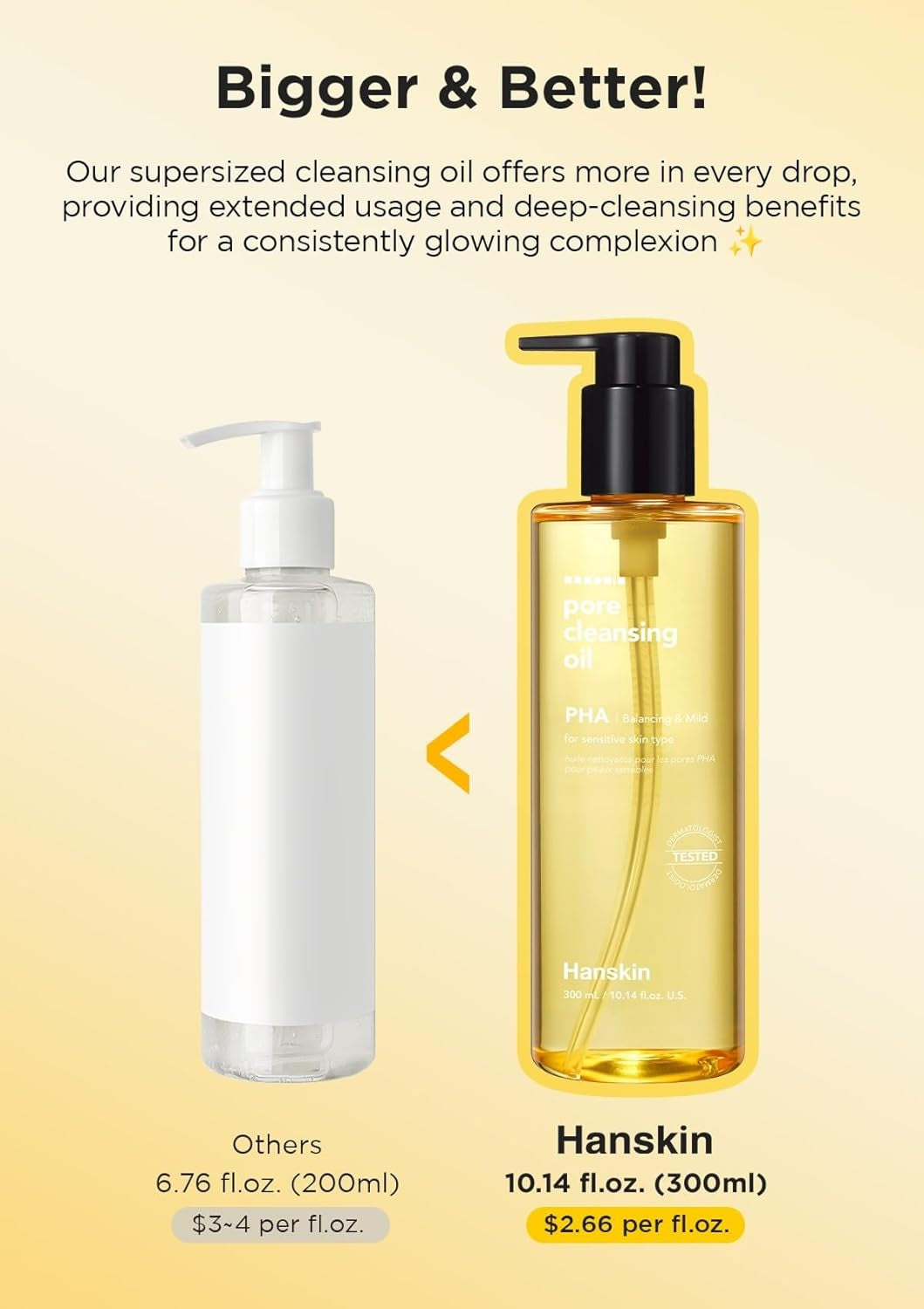Pore Cleansing Oil, Oil Cleanser for Face, Makeup Blackhead Remover, Korean Cleanser for Sensitive Skin [PHA] (10.14 Oz) by Korean Skin Care