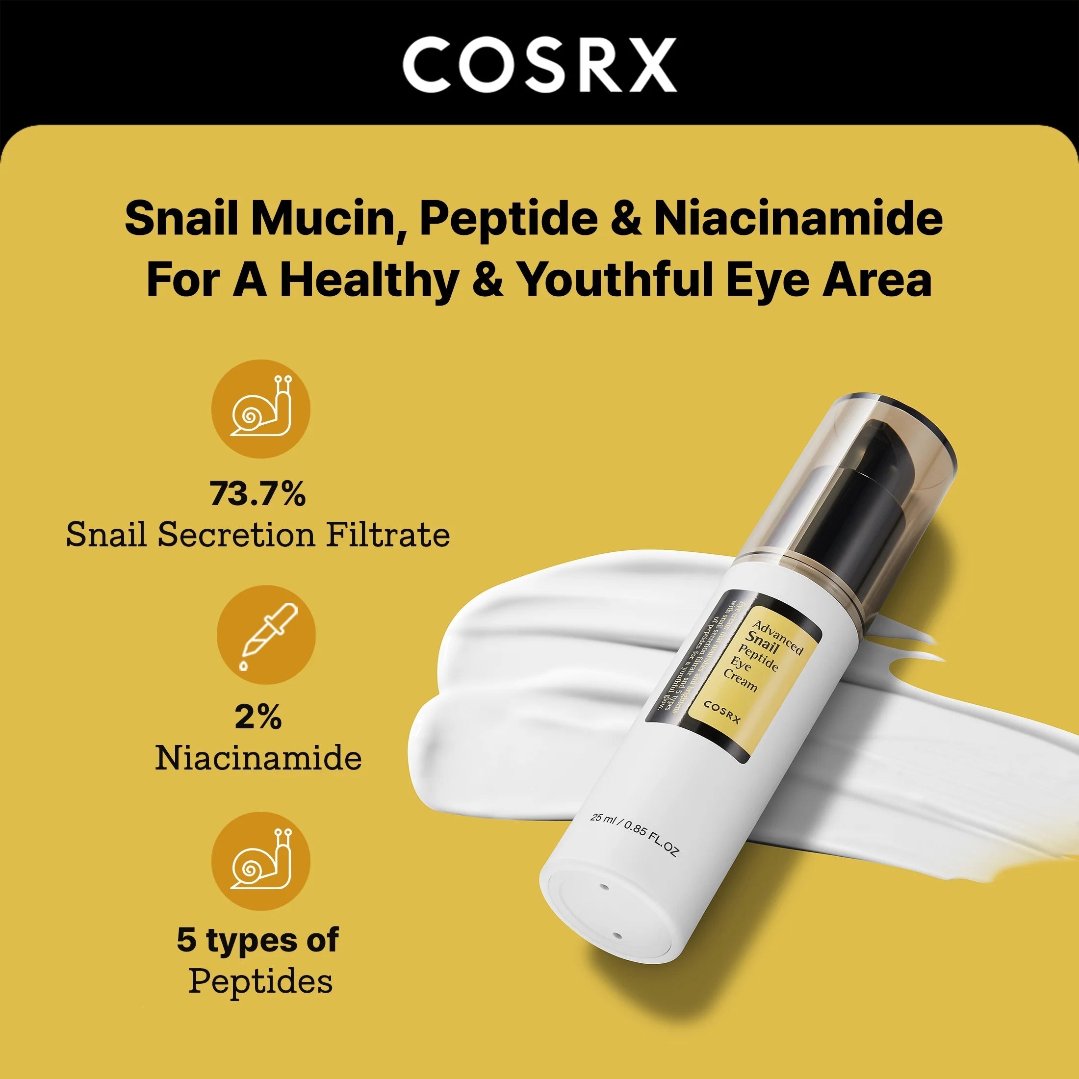 Advanced Snail Peptide Eye Cream (0.85 Fl.Oz) by Korean Skin Care