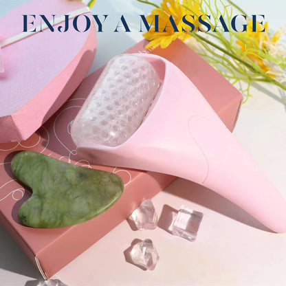 Ice Roller for Face &amp; Gua Sha, Ice Face Roller Massager Cryotherapy Reduces Puffiness, Pink by Korean Skin Care
