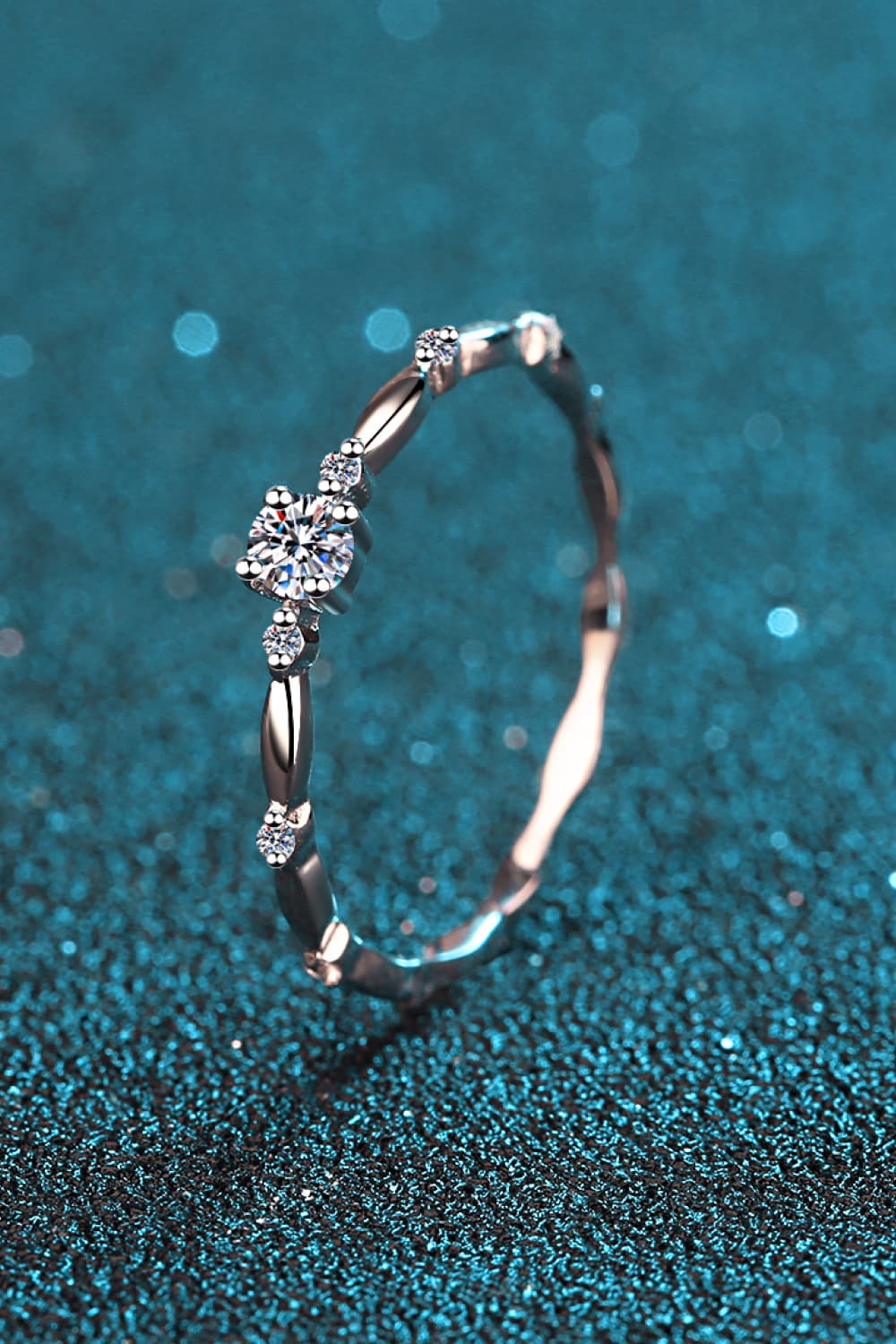 Sparkala™ 925 Sterling Silver Rhodium-Plated Beaded Ring by Sparkala