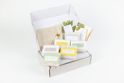 Set of 6 Handmade cold process ,Natural Soap Bars in gift Set box by Lizush