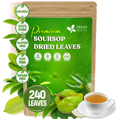 Premium Soursop Leaves Tea bags, Dried Soursop Leaves, Soursop Leaf Powder, Guanabana Leaves Tea, Hoja Guanabana Tea by FreshDrinkUS - Natural and Premium Herbal Tea