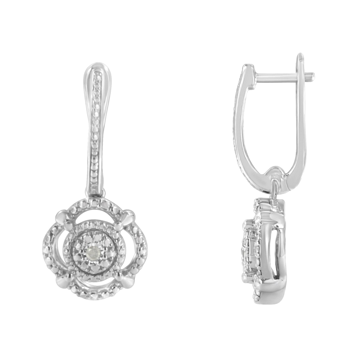 .925 Sterling Silver Miracle-Set Diamond Accent Drop and Dangle Earrings (I-J Color, I3 Clarity) by Bids.com