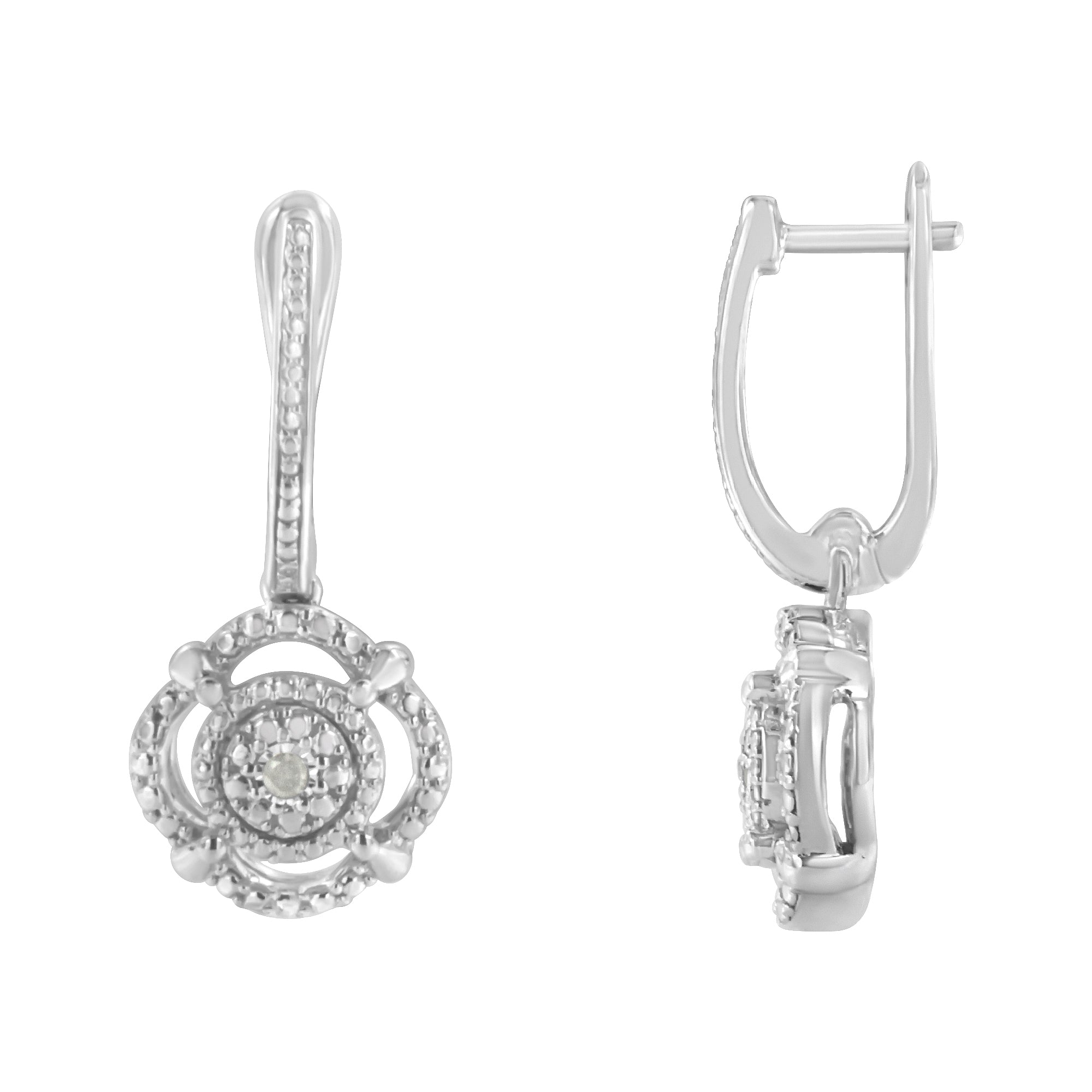 .925 Sterling Silver Miracle-Set Diamond Accent Drop and Dangle Earrings (I-J Color, I3 Clarity) by Bids.com