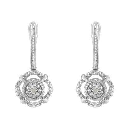 .925 Sterling Silver Miracle-Set Diamond Accent Drop and Dangle Earrings (I-J Color, I3 Clarity) by Bids.com