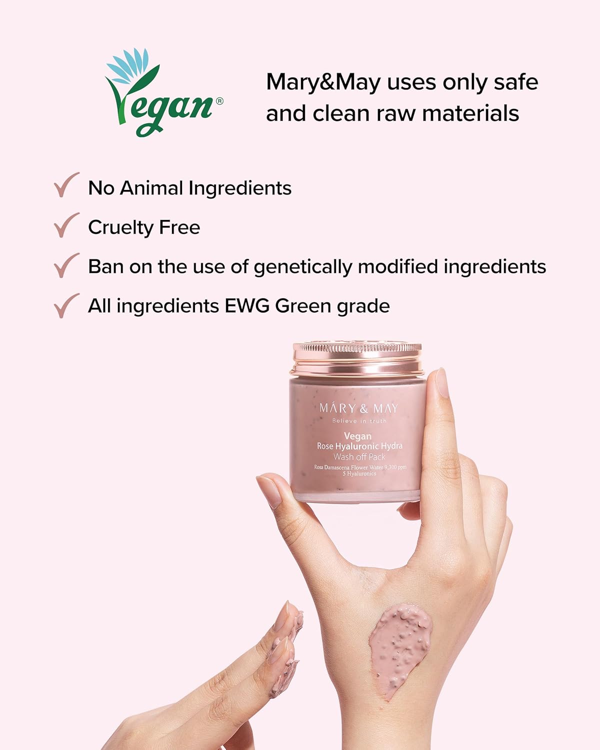 Mary &amp; May Vegan Rose Hyaluronic Hydra Wash Off Pack by AsiaBeautyMall