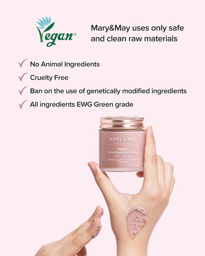 Mary &amp; May Vegan Rose Hyaluronic Hydra Wash Off Pack by AsiaBeautyMall