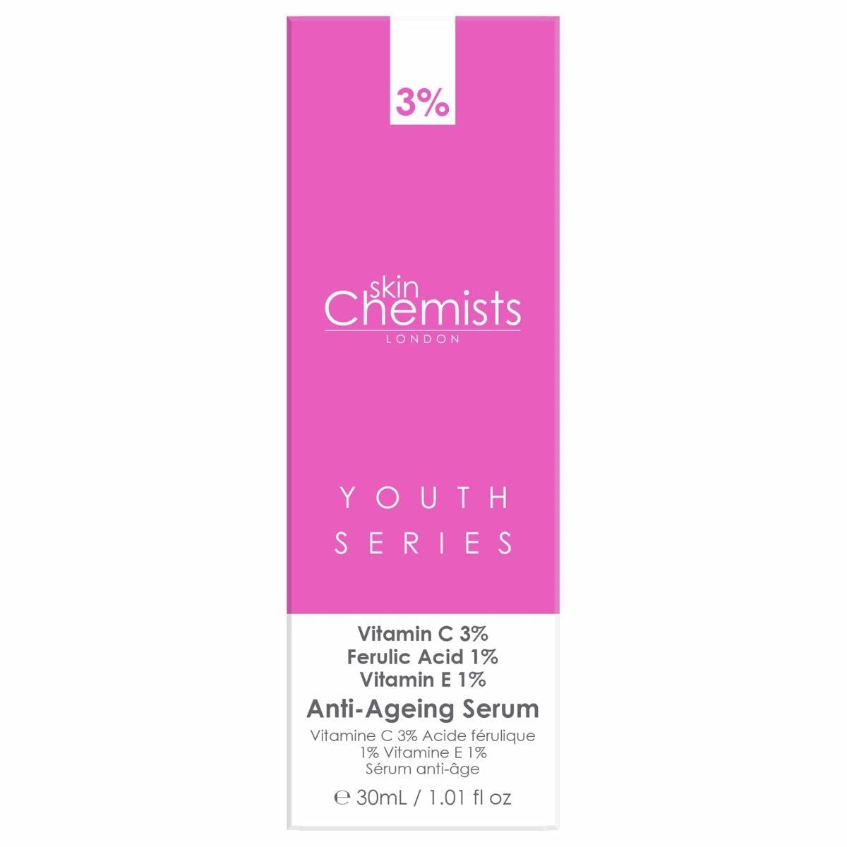 Anti-Ageing Serum Vitamin C 3%, Ferulic Acid 1%, Vitamin E 1% 30ml by skinChemists US