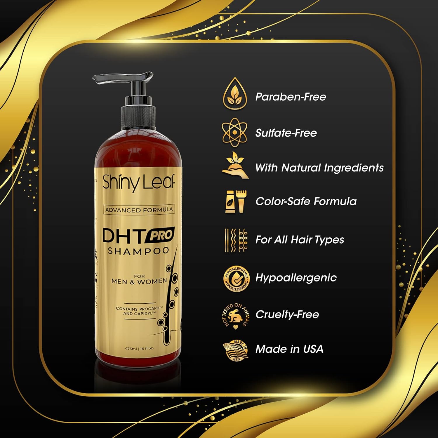 DHT Pro Shampoo with Procapil &amp; Capixyl — 16 oz by Shiny Leaf