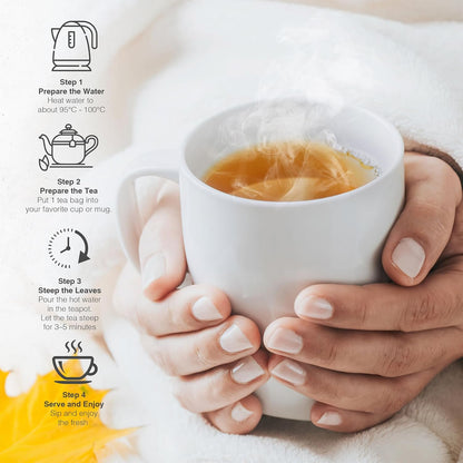 Premium Daily Rescue Lemon Ginger Tea Bags by FreshDrinkUS - Natural and Premium Herbal Tea