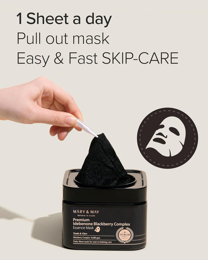 Mary &amp; May Premium Idebenone Blackberry Complex Essence Mask by AsiaBeautyMall