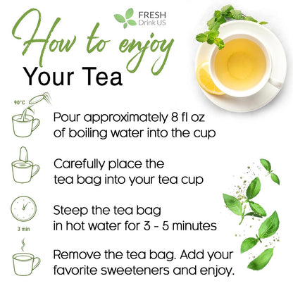 Premium Nettle Leaf Tea Bags, 100% Natural &amp; Pure, Stinging Nettle Leaf Tea, Nettle Leaf Tea, Burn Nettle, Stinging Nettle, Nettle Tea, Stinger Tea, No Sugar/Caffeine &amp; Gluten, Vegan by FreshDrinkUS - Natural and Premium Herbal Tea