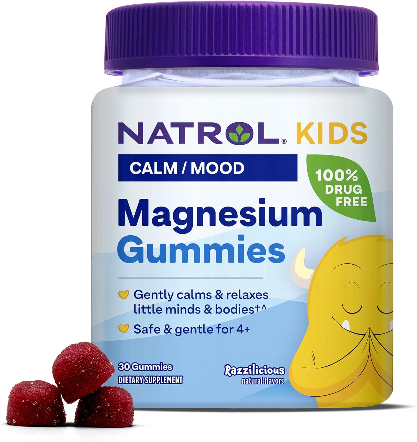 Natrol Kids Calm/Mood Magnesium Gummies – Razzilicious – 30 Count