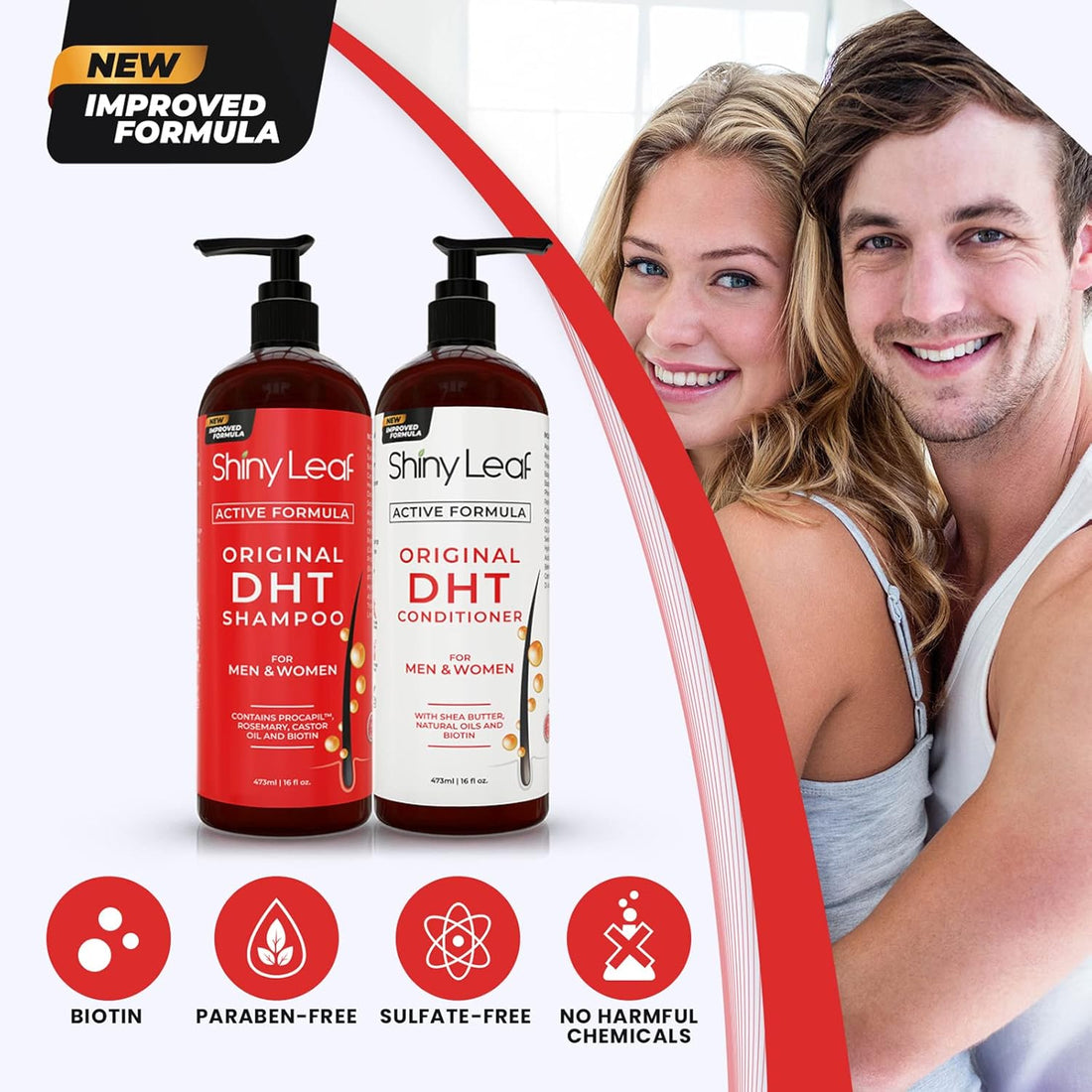 Bariatric Multivitamin Iron Free With DHT Original Shampoo and Conditioner Hair Care Bundle by Shiny Leaf