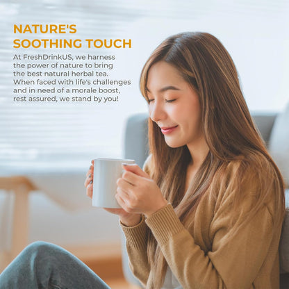 Premium Daily Rescue Lemon Ginger Tea Bags by FreshDrinkUS - Natural and Premium Herbal Tea