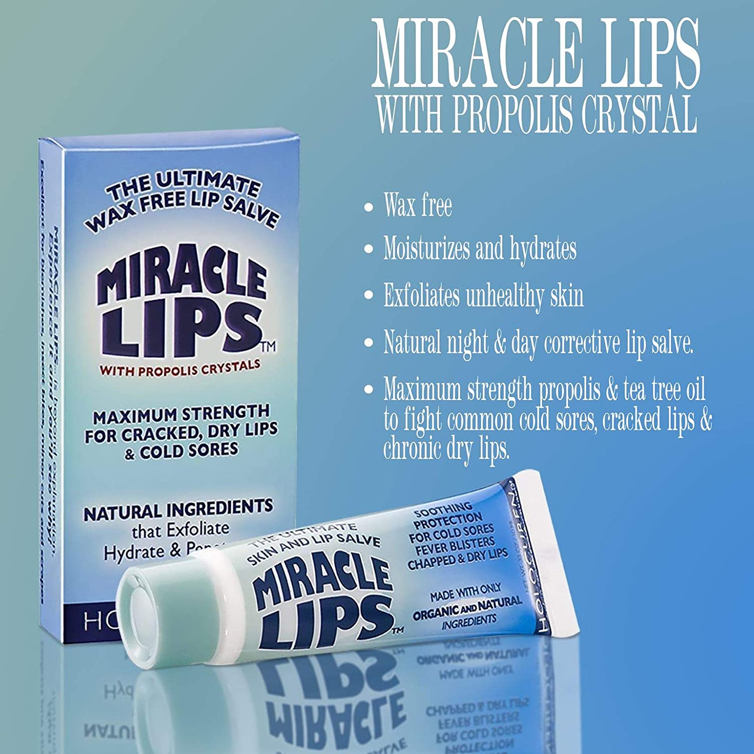 Holocuren Miracle Lips Salve for Dry Lips – Deep Moisturizing Formula, 0.33 oz by HOLOCUREN - Official Website