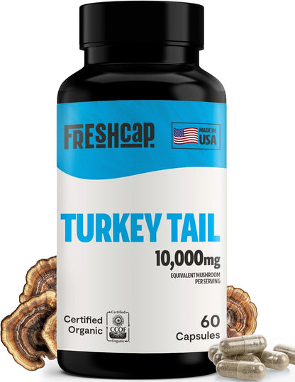 Organic Turkey Tail Mushroom Capsules by FreshCap Mushrooms