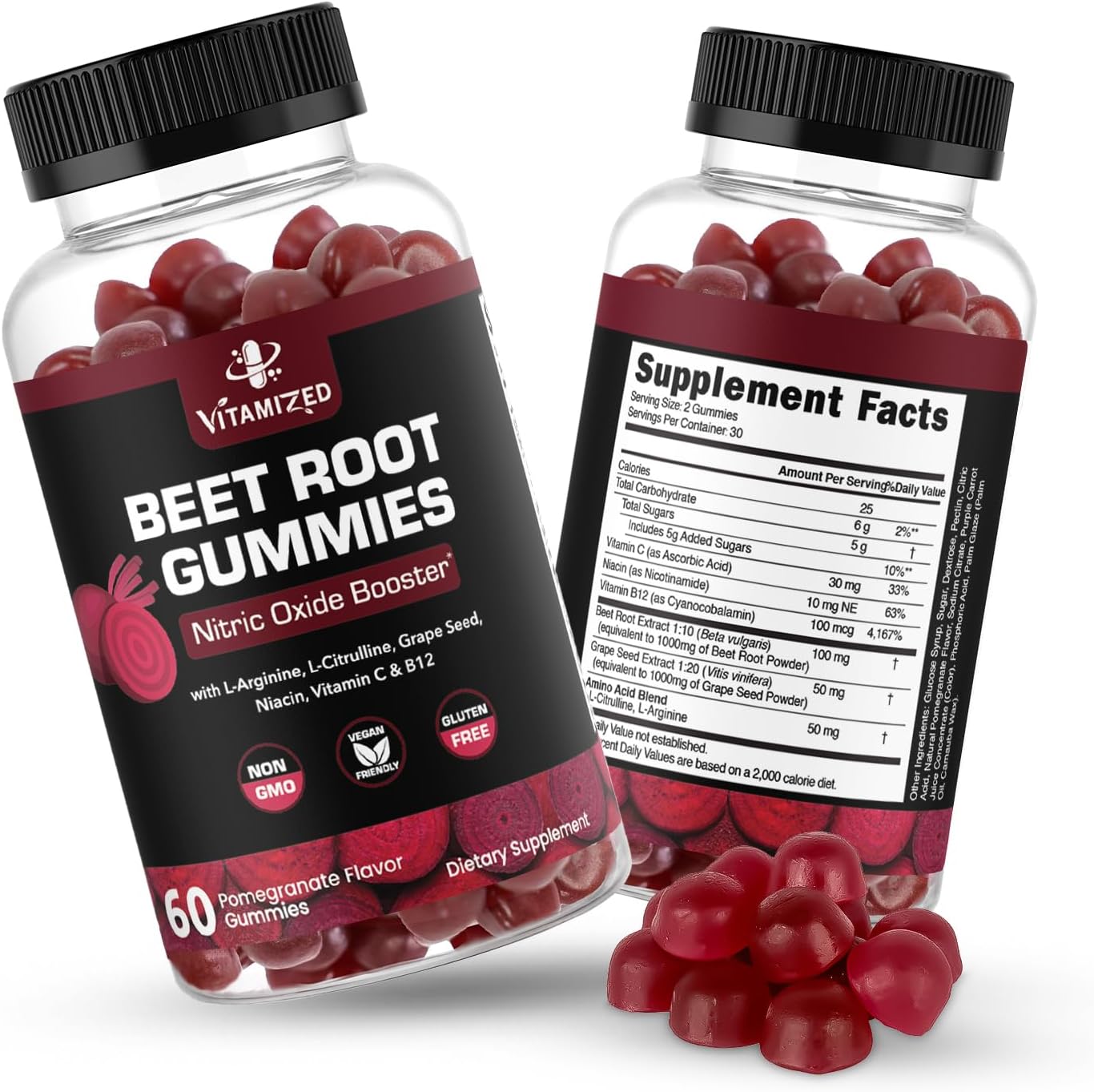VITAMIZED Beetroot Gummies - Nitric Oxide Supplement by The VITAMIZED Shop
