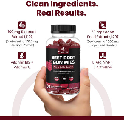 VITAMIZED Beetroot Gummies - Nitric Oxide Supplement by The VITAMIZED Shop