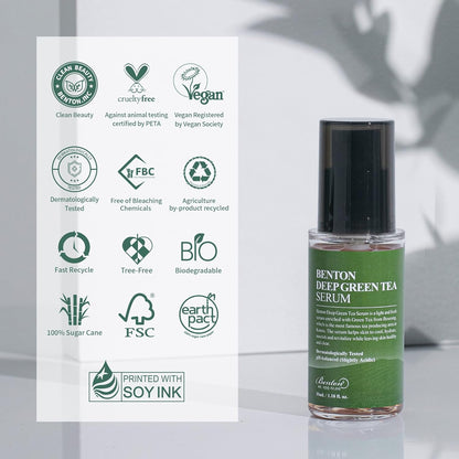 Deep Green Tea Serum 30Ml (1.01 Fl.Oz.)_New - Nourishing &amp; Hydrating Facial Serum for Oily and Sensitive Skin, Skin Soothing by Korean Skin Care