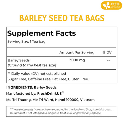 Premium Barley Tea Bags, 100% Natural &amp; Pure from Barley. Loose Barey Herbal Tea. No Sugar, No Caffeine, No Gluten, Vegan. by FreshDrinkUS - Natural and Premium Herbal Tea