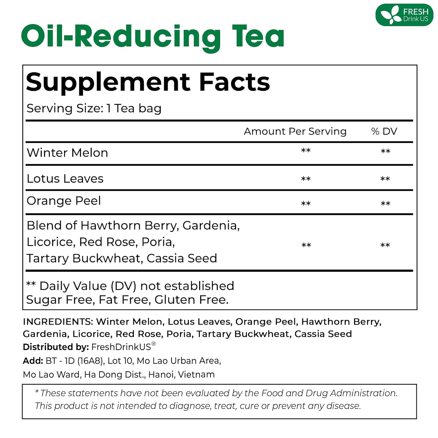 Oil Reducing Tea, Oil Cleansing for Liver, 10 Herbal Ingredients, Traditional Recipe Tea for Liver, 100% Natural, Easy Brewing, Steep Repeatedly (Tea Bags/ Tea Packs) by FreshDrinkUS - Natural and Premium Herbal Tea