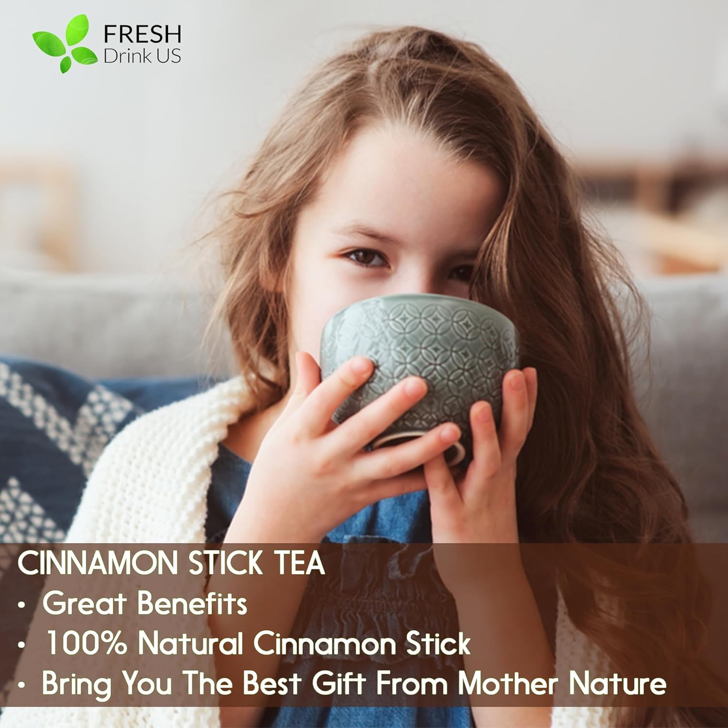 Cinnamon Sticks, Whole Sticks, 100% Natural &amp; Pure Cinnamon Inner Bark, Raw Cinnamon Spice Flavor &amp; Strong Aroma, Cinnamon Spice Herbal Tea, Perfect for Warm Beverages, No Additives, Vegan by FreshDrinkUS - Natural and Premium Herbal Tea