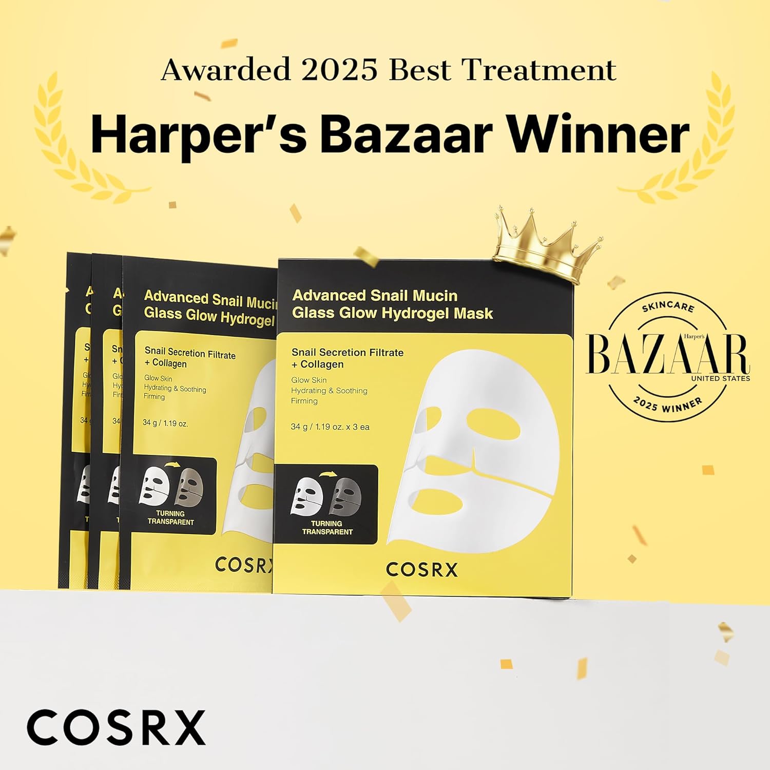 Cosrx Advanced Snail Mucin Glass Glow Hydrogel Mask by AsiaBeautyMall