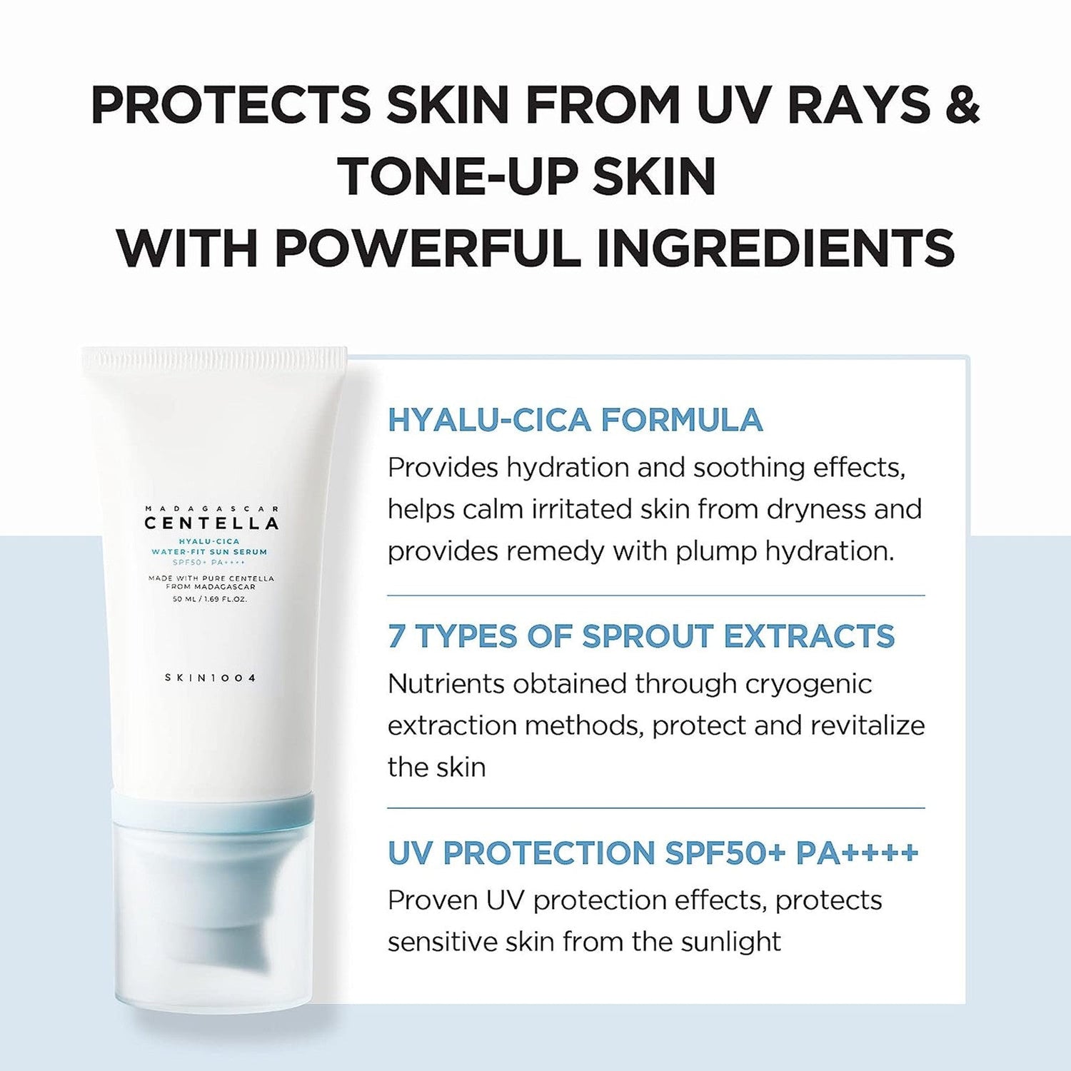 SKIN1004 Madagascar Centella Hyalu-Cica Water-Fit Sun Serum SPF50+ PA++++ by AsiaBeautyMall