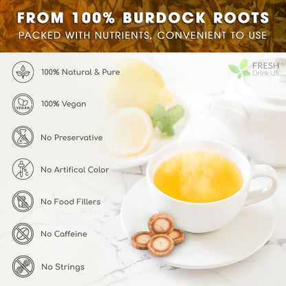 Burdock Root Powder, Burdock Root Extract, 100% Natural &amp; Pure from Burdock Root, Burdock Root Herbal Tea, No Additives, No Caffeine, Vegan by FreshDrinkUS - Natural and Premium Herbal Tea