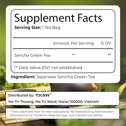 Premium Sencha Green Tea Bags, 100% Natural &amp; Pure from Sencha Green Tea Leaves by FreshDrinkUS - Natural and Premium Herbal Tea
