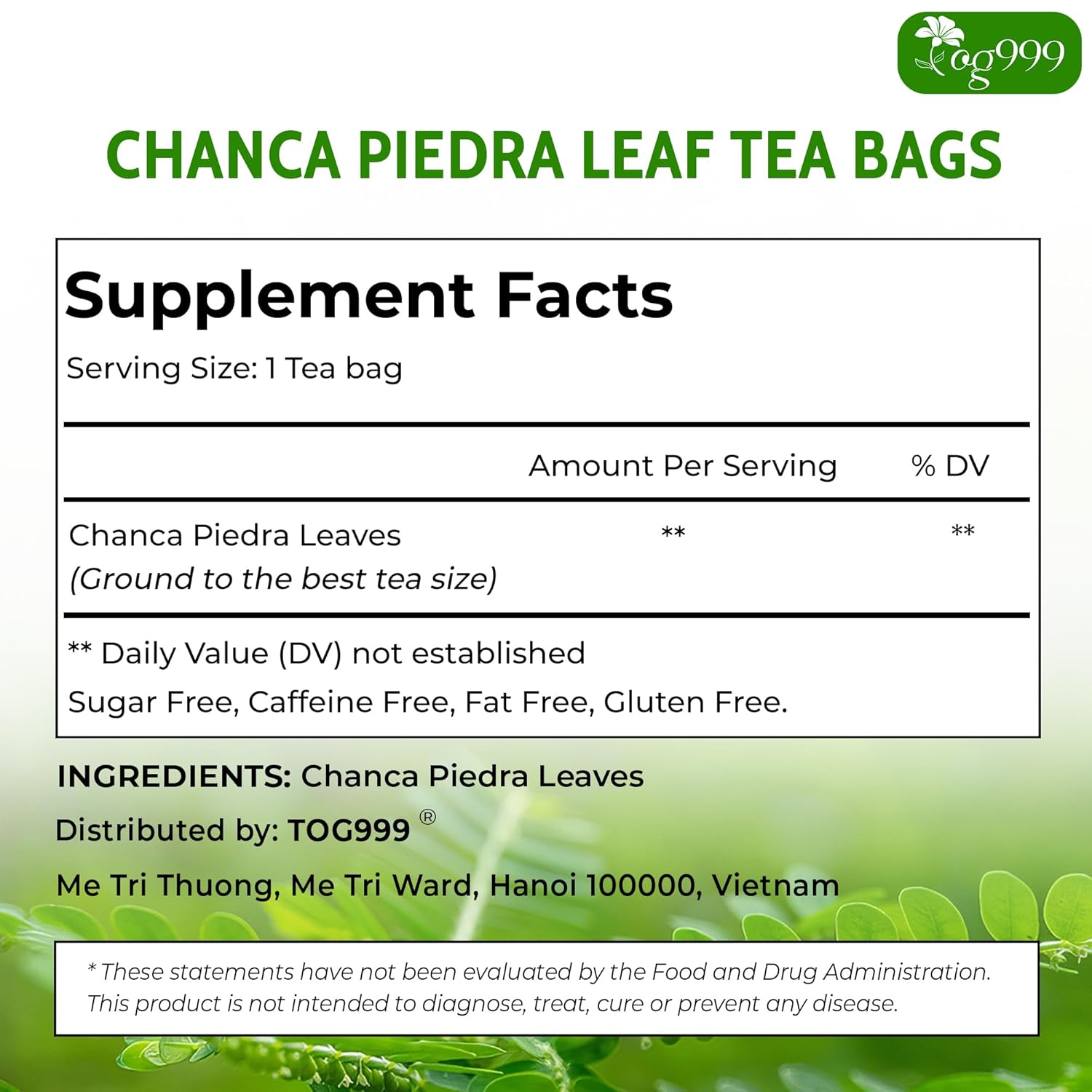 Dried Chanca Piedra Leaves, Chanca Piedra Tea “Stone Breaker” Tea Bags by FreshDrinkUS - Natural and Premium Herbal Tea