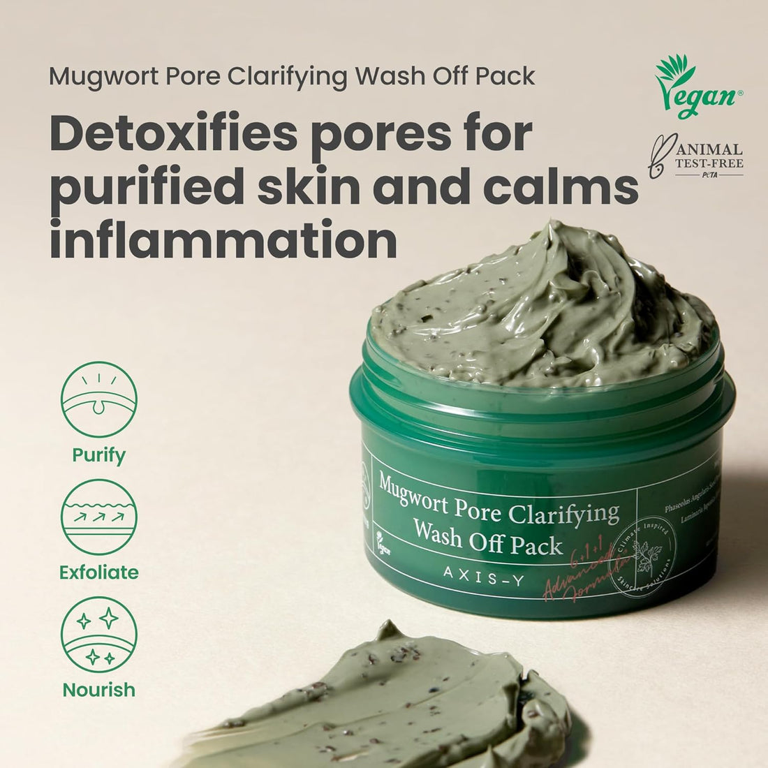AXIS-Y Mugwort Pore Clarifying Wash Off Pack by AsiaBeautyMall
