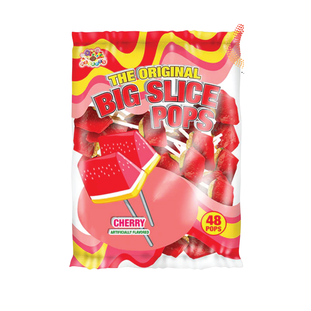Alberts Big Slice Cherry Lollipops Bag (20oz, 48pcs) by Farmacias Savia