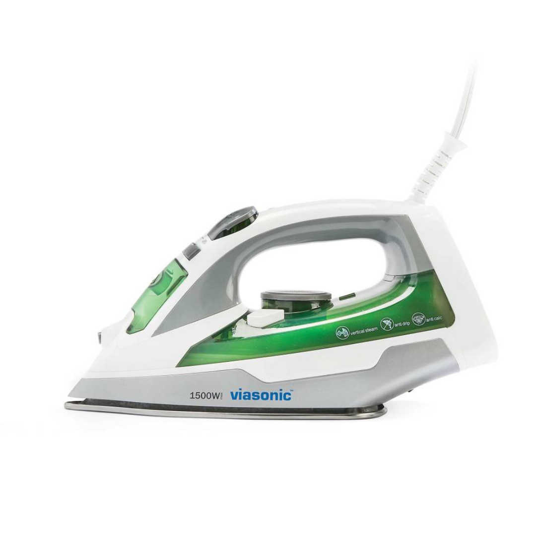 Viasonic 1500W Steam Iron with Anti-Drip and Anti-Calc Features by Farmacias Savia
