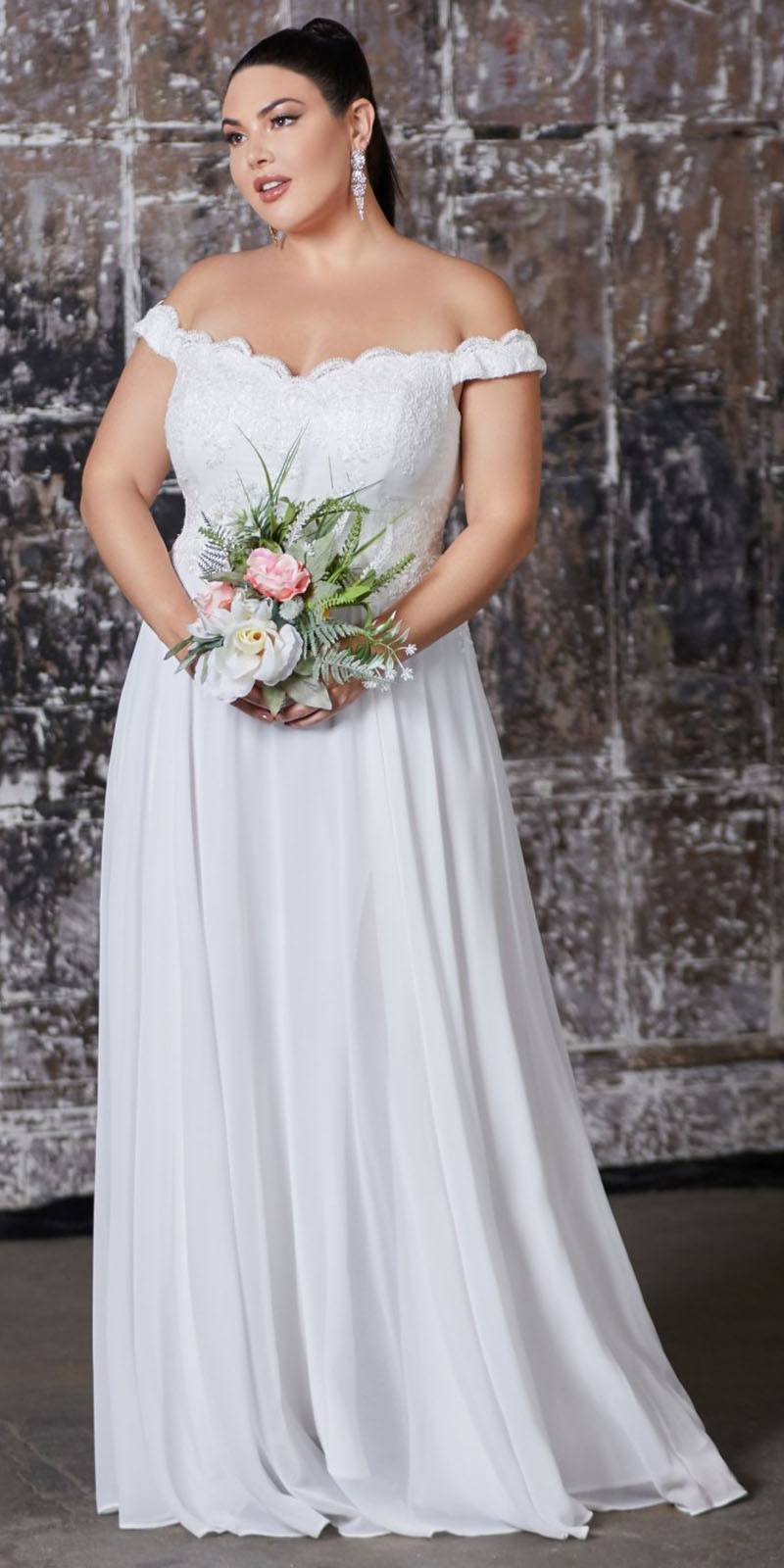 Cinderella Divine 7258 Off The Shoulder Long Gown by DiscountDressShop