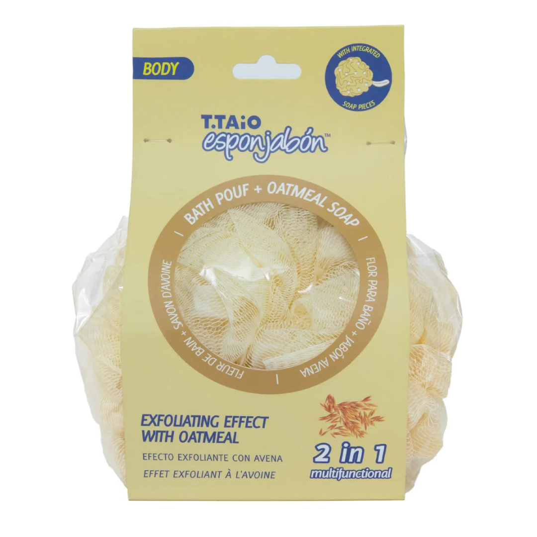 T.Taio Esponjabon Oatmeal Bath Pouf + Oatmeal Soap (2in1) by Farmacias Savia
